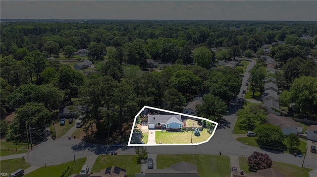 1133 Saint Julian Dr, Chesapeake, VA 23323 - aerial view of property's location with a forest and property boundaries highlighted