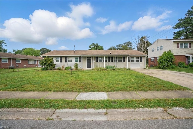 view of single story home