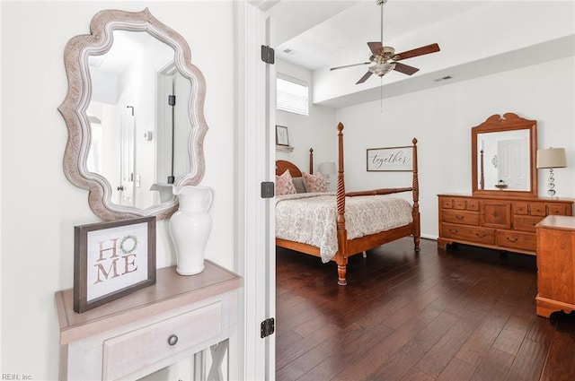 3009 Hogan Way, Suffolk, VA 23435 - bedroom with dark wood-type flooring and a ceiling fan