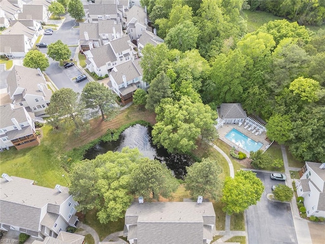 3009 Hogan Way, Suffolk, VA 23435 - aerial perspective of suburban area with a nearby body of water and a pool