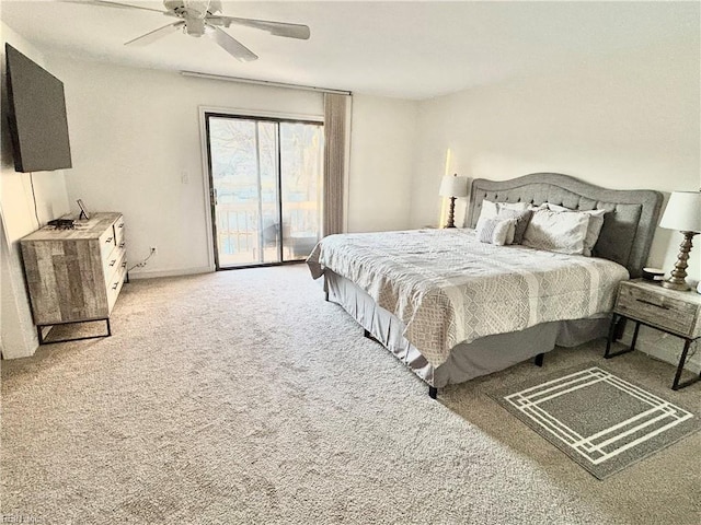 4402 Point W Dr, Portsmouth, VA 23703 - carpeted bedroom with access to exterior and a ceiling fan