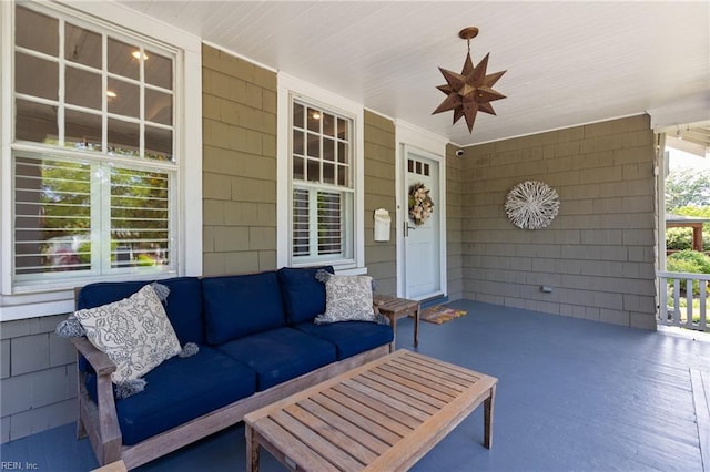 view of patio with covered porch and an outdoor hangout area