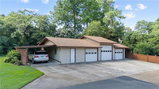 garage with a garage