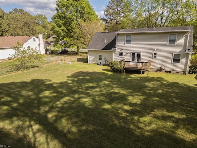 8209 Harlan Dr, Suffolk, VA 23436 - back of house featuring a deck and french doors