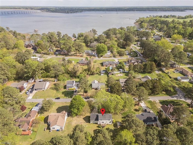 8209 Harlan Dr, Suffolk, VA 23436 - aerial view of property and surrounding area with a large body of water and nearby suburban area