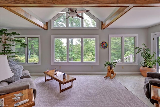 108 Devonshire Dr, Williamsburg, VA 23188 - living area featuring ceiling fan, baseboards, and light tile patterned floors