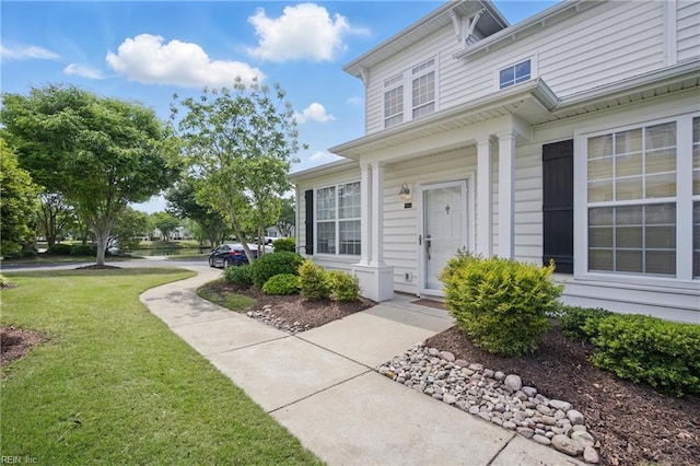 5312 Charmont Ct, Virginia Beach, VA 23455 - view of exterior entry with a yard
