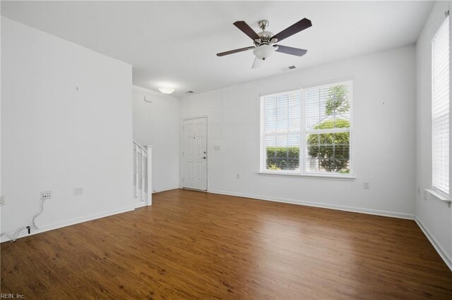 5312 Charmont Ct, Virginia Beach, VA 23455 - unfurnished room featuring wood finished floors, ceiling fan, and baseboards