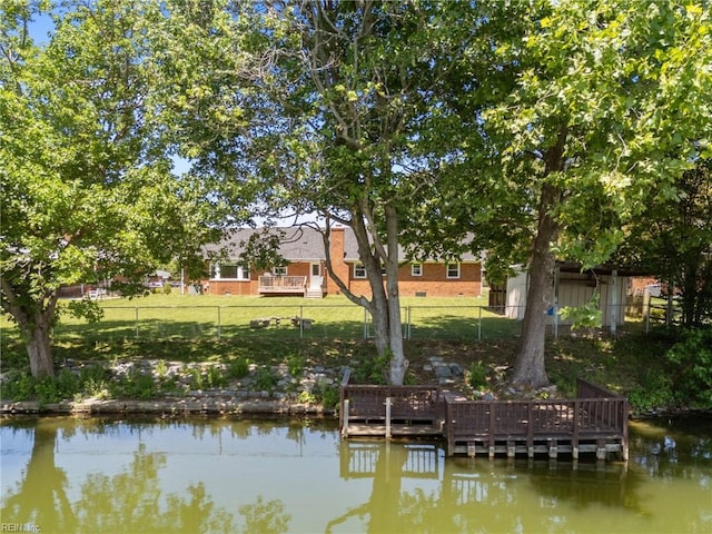 dock with a deck with water view