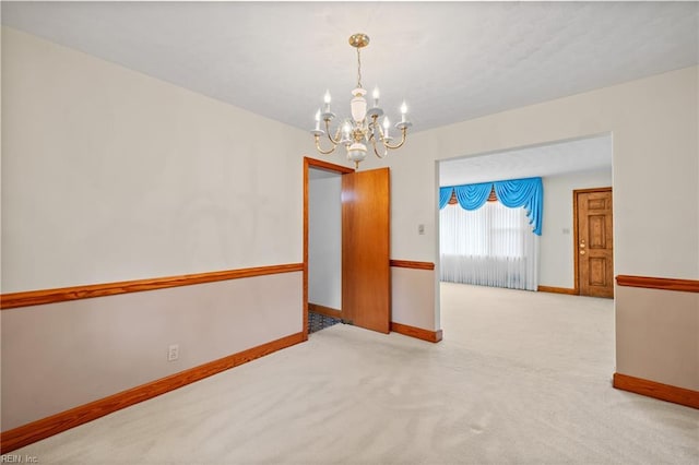2916 Taylor Rd, Chesapeake, VA 23321 - empty room with a chandelier, baseboards, and carpet