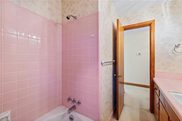 2916 Taylor Rd, Chesapeake, VA 23321 - full bath with wallpapered walls, bathtub / shower combination, and vanity