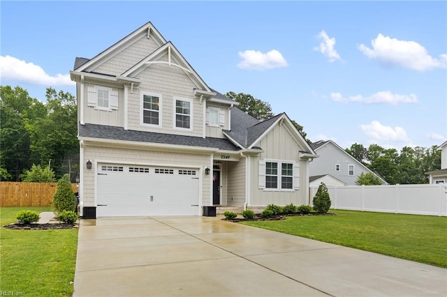 2349 Treesong Trl, Virginia Beach, VA 23456 - craftsman-style home with a garage, board and batten siding, and concrete driveway
