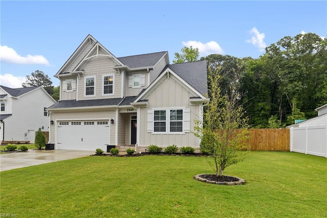 2349 Treesong Trl, Virginia Beach, VA 23456 - craftsman inspired home featuring a garage, board and batten siding, and concrete driveway
