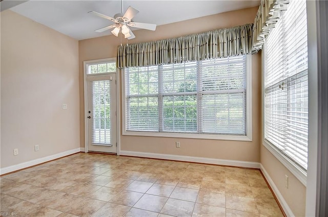 1429 Blairwood Ln Unit 117, Chesapeake, VA 23320 - unfurnished room featuring a ceiling fan, baseboards, and light tile patterned flooring