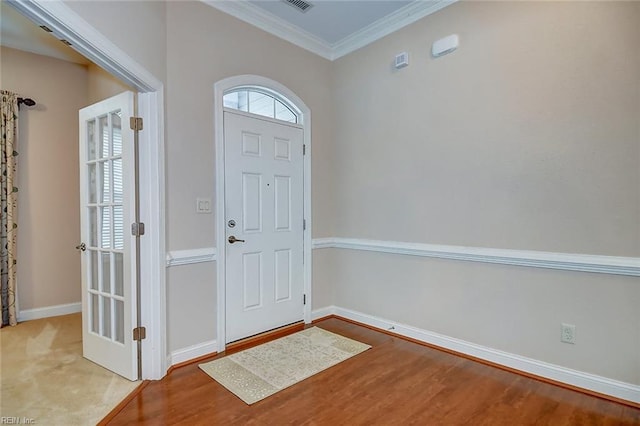 1429 Blairwood Ln Unit 117, Chesapeake, VA 23320 - entrance foyer with crown molding, baseboards, and wood finished floors