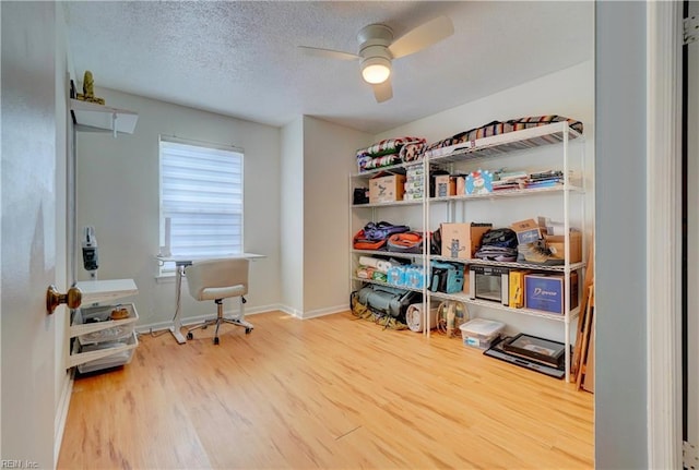 100 Castilian Dr, Virginia Beach, VA 23462 - home office featuring wood finished floors, a ceiling fan, a textured ceiling, and baseboards