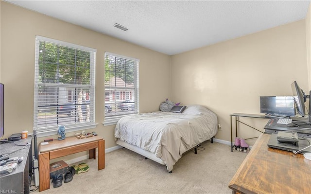 187 N Hunt Club Run, Newport News, VA 23608 - bedroom featuring light colored carpet, a desk, baseboards, and a textured ceiling