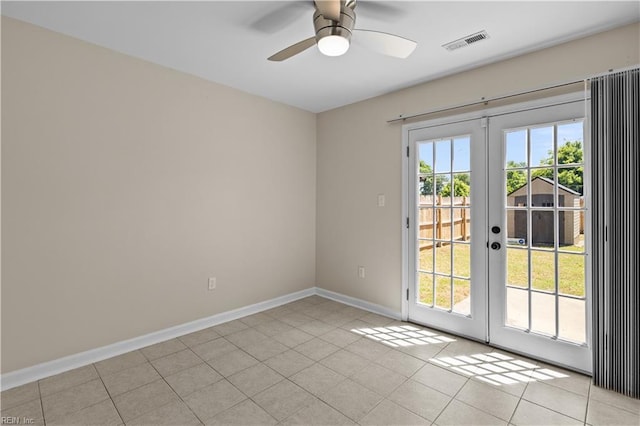 515 Battery Ave, Suffolk, VA 23434 - unfurnished room with plenty of natural light, ceiling fan, french doors, and baseboards