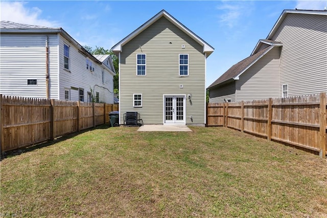 515 Battery Ave, Suffolk, VA 23434 - rear view of property featuring french doors, central AC unit, and a patio area