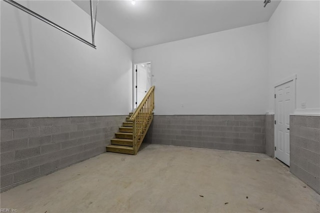 439 Cooper St, Hampton, VA 23669 - below grade area with concrete block wall and stairs