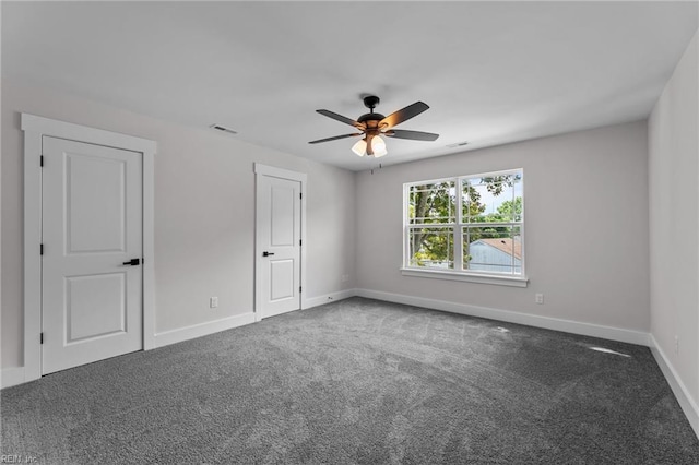 439 Cooper St, Hampton, VA 23669 - unfurnished bedroom with baseboards, carpet, and a ceiling fan