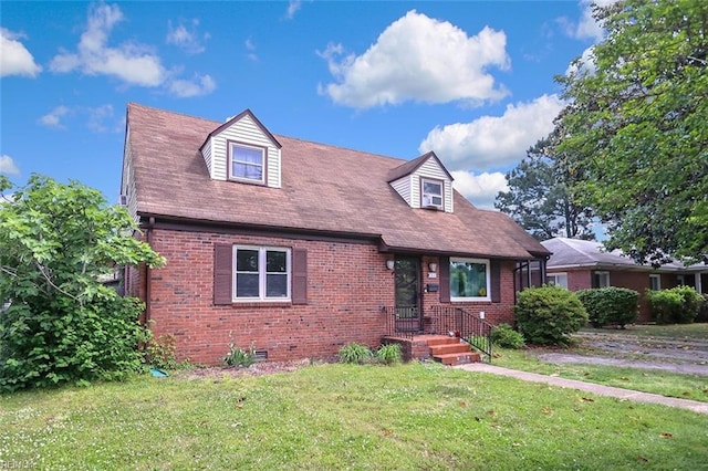 164 Thole St, Norfolk, VA 23505 - cape cod-style house with brick siding, a front lawn, and crawl space