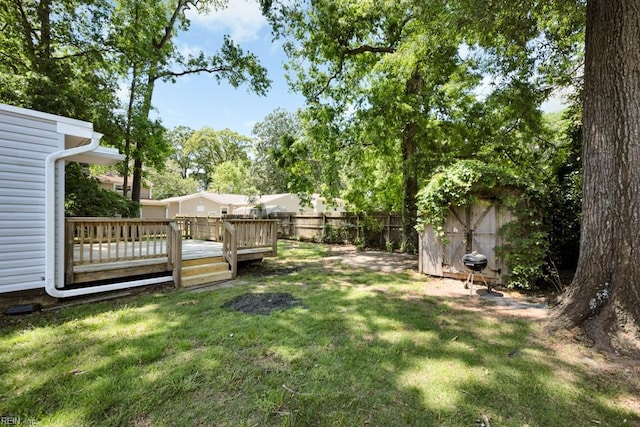 view of yard featuring a deck