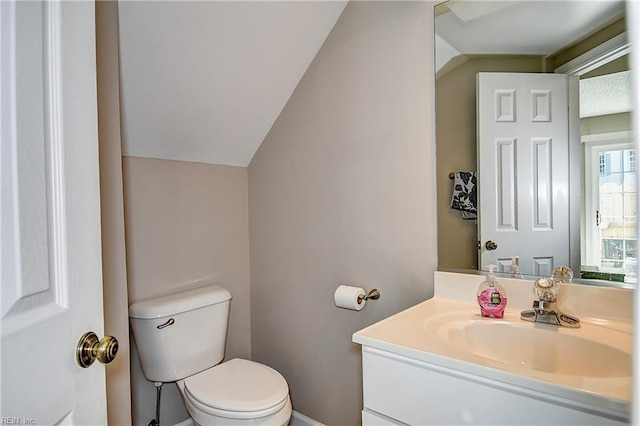 5120 Bardith Cir, Virginia Beach, VA 23455 - half bath featuring vaulted ceiling, toilet, and vanity