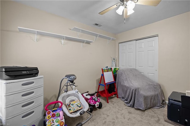 1309 W 25th St, Norfolk, VA 23508 - playroom featuring carpet and a ceiling fan
