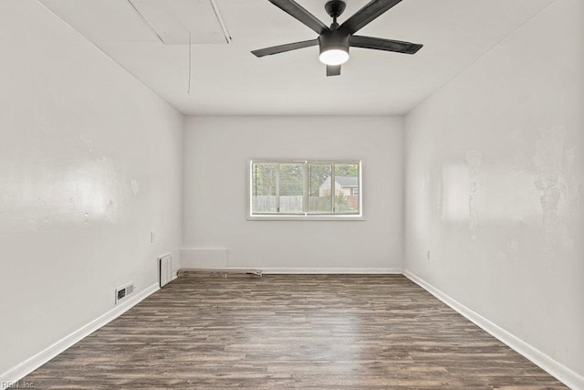 1809 Spar St, Chesapeake, VA 23321 - unfurnished room with attic access, wood finished floors, a ceiling fan, and baseboards