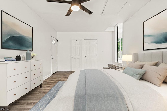 1809 Spar St, Chesapeake, VA 23321 - bedroom featuring dark wood-style floors and a ceiling fan