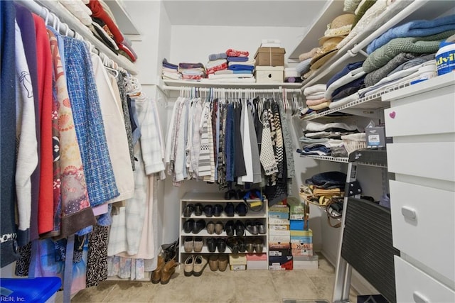 view of walk in closet