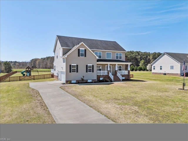 254 Mcpherson Rd, South Mills, NC 27976 - colonial home featuring a porch, driveway, a garage, and crawl space
