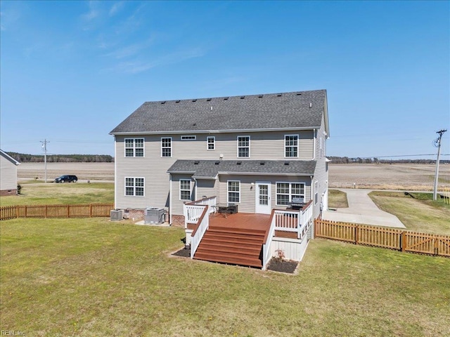254 Mcpherson Rd, South Mills, NC 27976 - rear view of property featuring a deck and roof with shingles