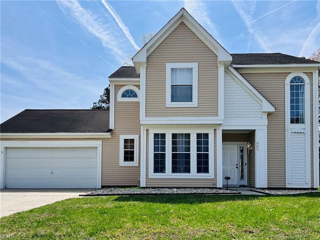 909 Deer Xing, Chesapeake, VA 23323 - traditional-style house featuring driveway, an attached garage, and a front yard