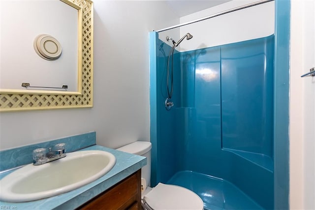 205 Shackleford Rd, Yorktown, VA 23693 - bathroom featuring a shower, toilet, and vanity