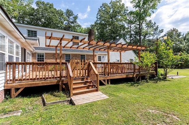 205 Shackleford Rd, Yorktown, VA 23693 - deck featuring a pergola and a yard