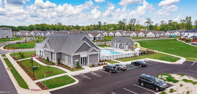 4409 Abercorn Dr, Suffolk, VA 23435 - aerial view of residential area featuring a pool area