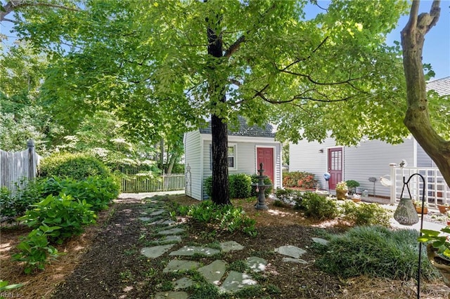 view of yard with fence