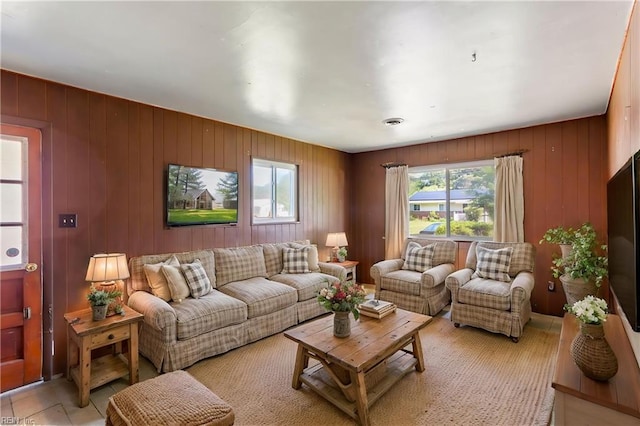 3521 Boyd Rd, Virginia Beach, VA 23452 - living room featuring wooden walls