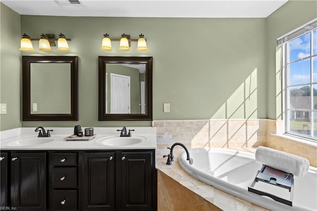 6738 Burbage Landing Cir, Suffolk, VA 23435 - bathroom with a bath and double vanity
