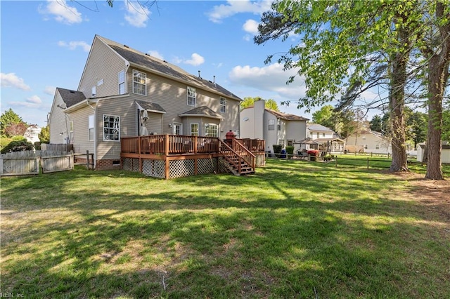 6738 Burbage Landing Cir, Suffolk, VA 23435 - rear view of house with a deck and crawl space