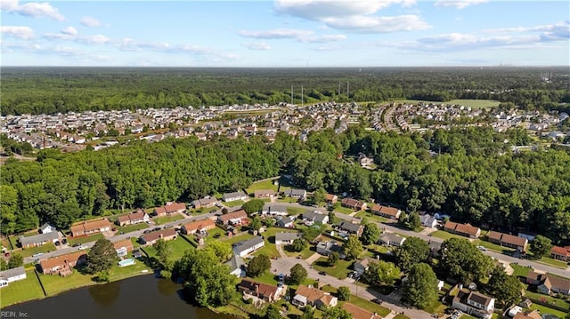 3412 Winterhawk Ct, Chesapeake, VA 23323 - aerial view of property's location featuring a forest, a nearby body of water, and nearby suburban area