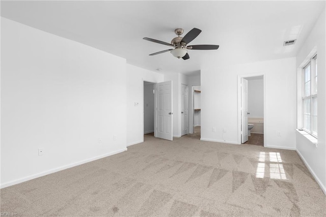 3669 Purebred Dr, Virginia Beach, VA 23453 - unfurnished bedroom featuring carpet flooring, connected bathroom, baseboards, and ceiling fan