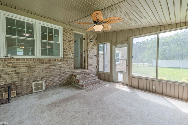 100 Woodland Cir, Franklin, VA 23851 - unfurnished sunroom with ceiling fan