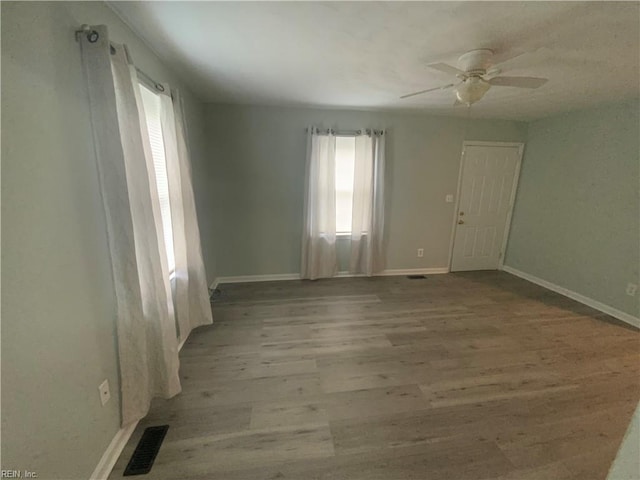 107 Cherry Acres Dr, Hampton, VA 23669 - unfurnished room with wood finished floors, a ceiling fan, and baseboards