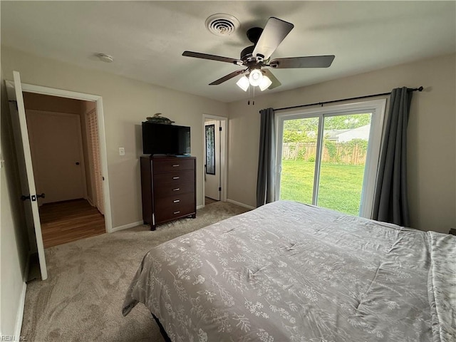 536 Harton Cir, Virginia Beach, VA 23452 - bedroom featuring light carpet, baseboards, and a ceiling fan