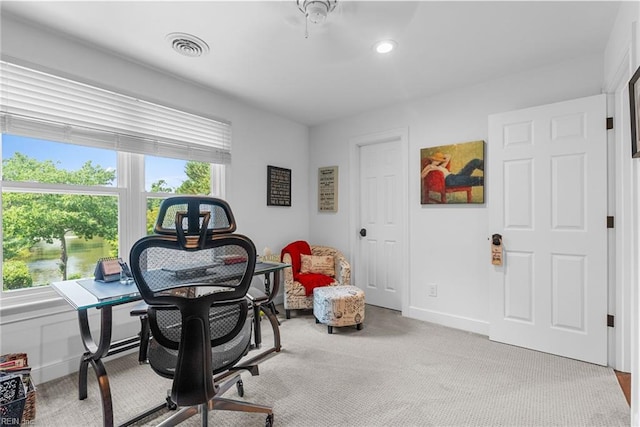 2900 Thomas Smith Ln, Williamsburg, VA 23185 - carpeted home office featuring recessed lighting and baseboards