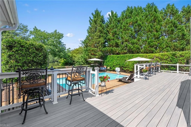 2900 Thomas Smith Ln, Williamsburg, VA 23185 - wooden deck with view of scattered trees