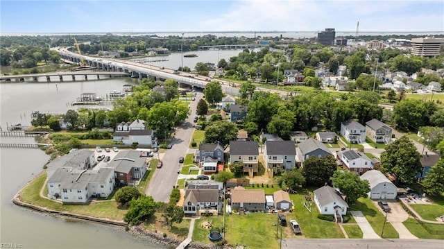 433 Cooper St, Hampton, VA 23669 - aerial perspective of suburban area featuring a notable bridge and a large body of water